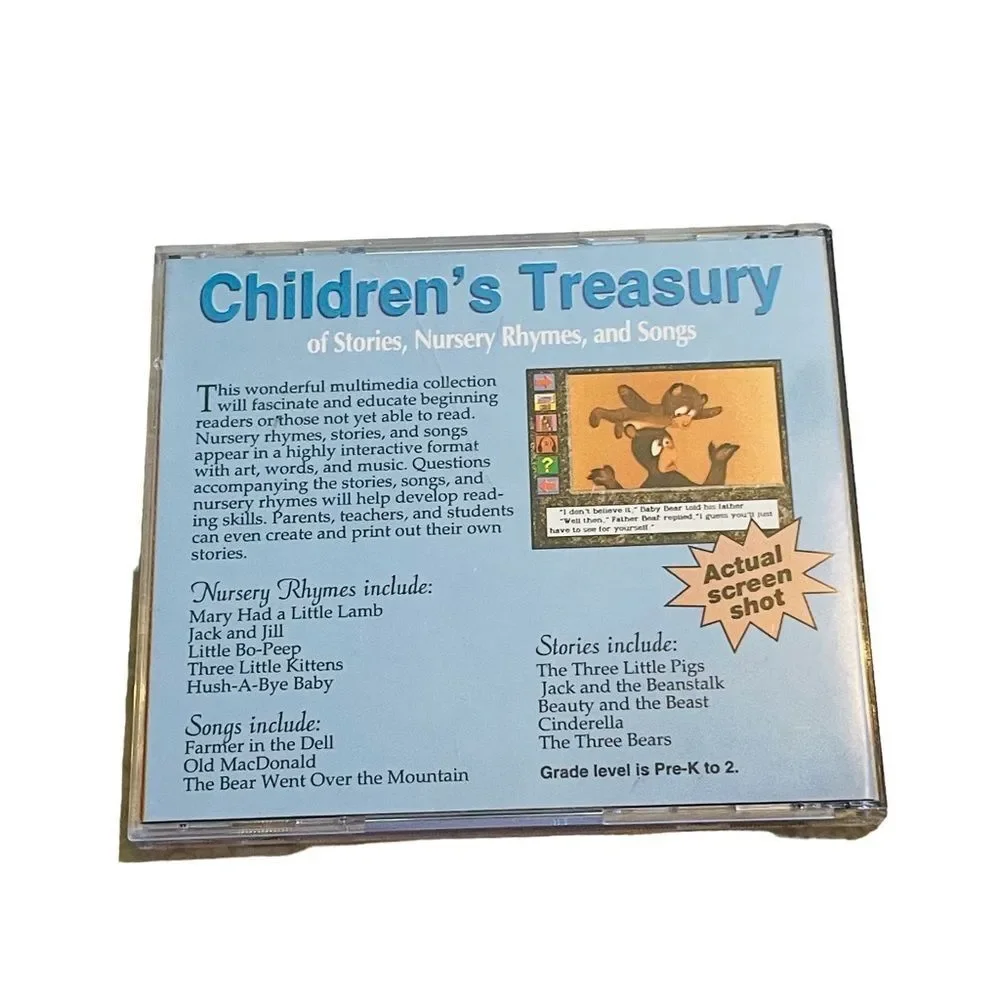 10/25🦋 Queue Children's Treasury of Stories, Nursery Rhymes & Songs CD-ROM (Mac)
